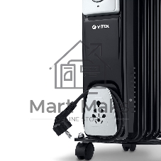 Масляный обогреватель Vitek VT-1717 черный, 1500Вт, 15м2, термостат