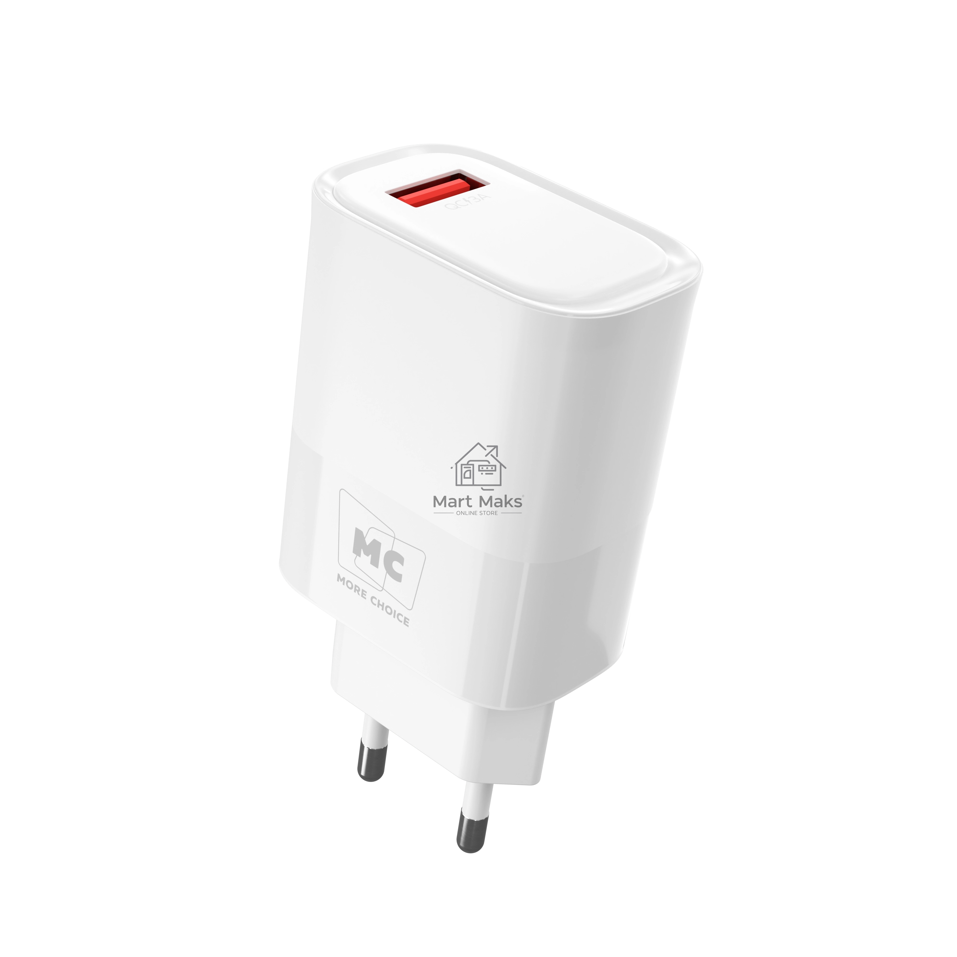 Зарядное устройство MORE CHOICE (4620202553423) NC09m 1USB 3.0A QC3.0 15W, белый