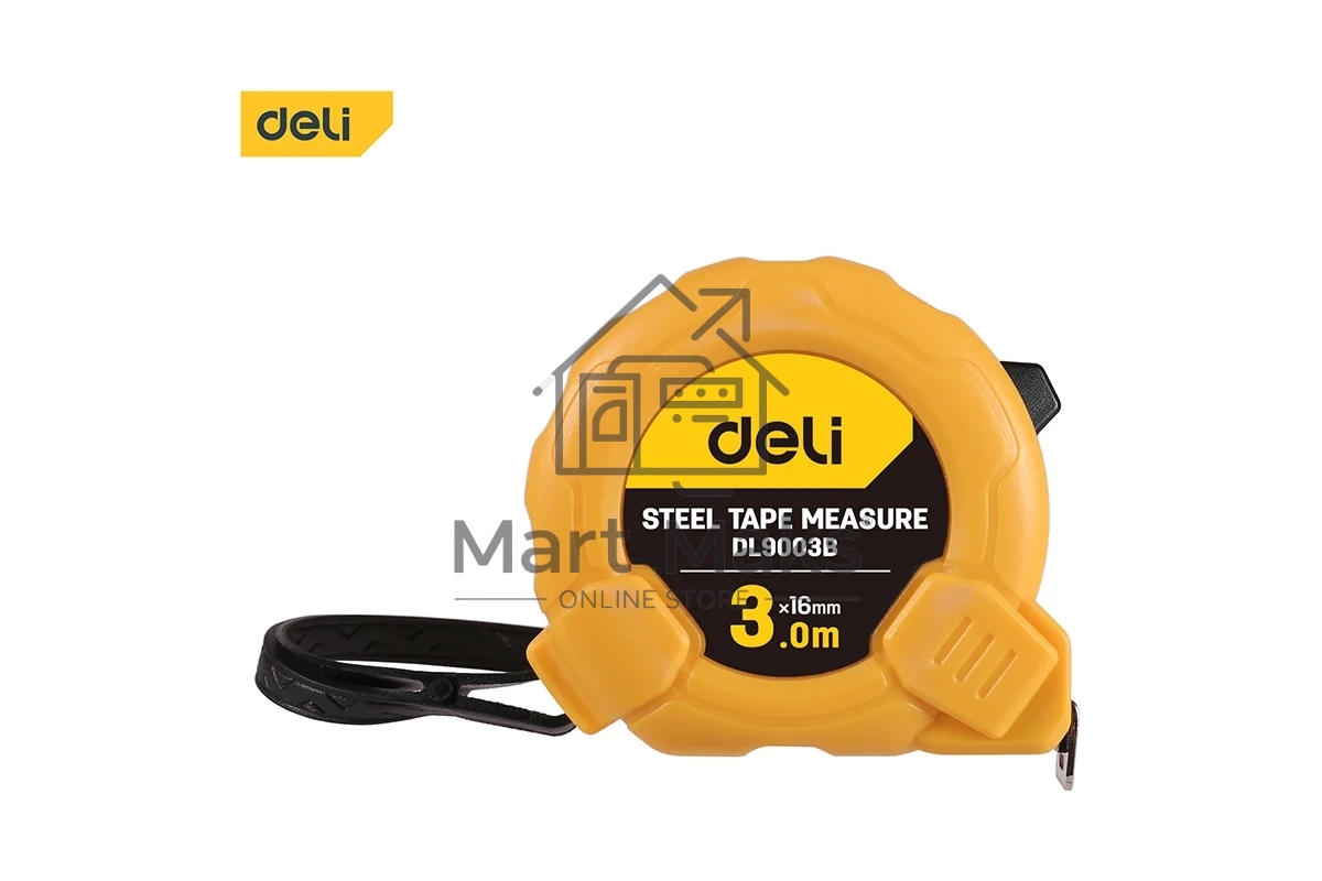 Рулетка Deli DL9003B 3м*16мм Метрическая. Корпус ударопрочный.