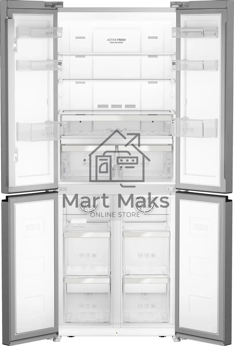 Холодильник Hotpoint HFP4 480I X нержавеющая сталь трёхкамерный 300/150л морозилка снизу, No Frost