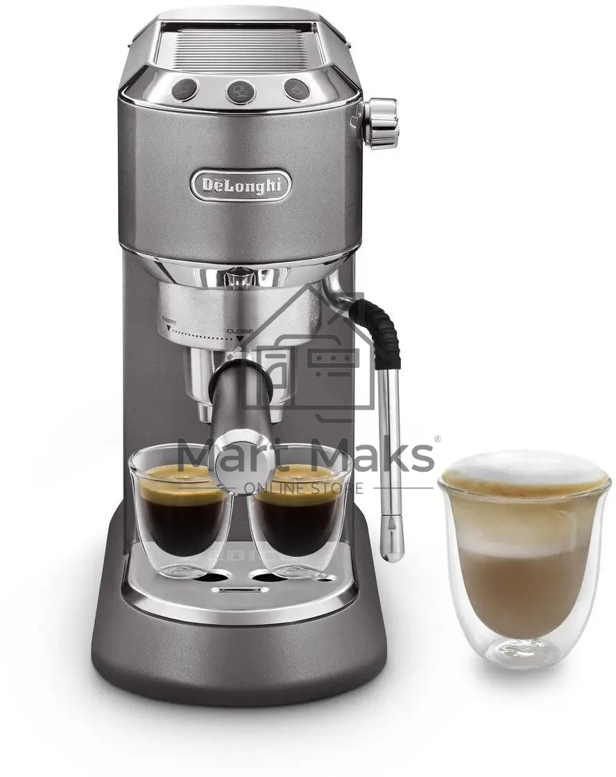 Кофеварка рожковая DeLonghi EC 885 GY серый/серебристый, исп. кофе - молотый, 1.1 л, 1300 Вт, 15 Бар.
