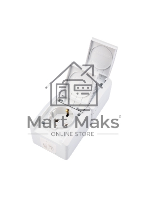 Блок вертикальный 2 розетки INDUSTRIAL IP54 с заземлением, о/у, белый KRANZ