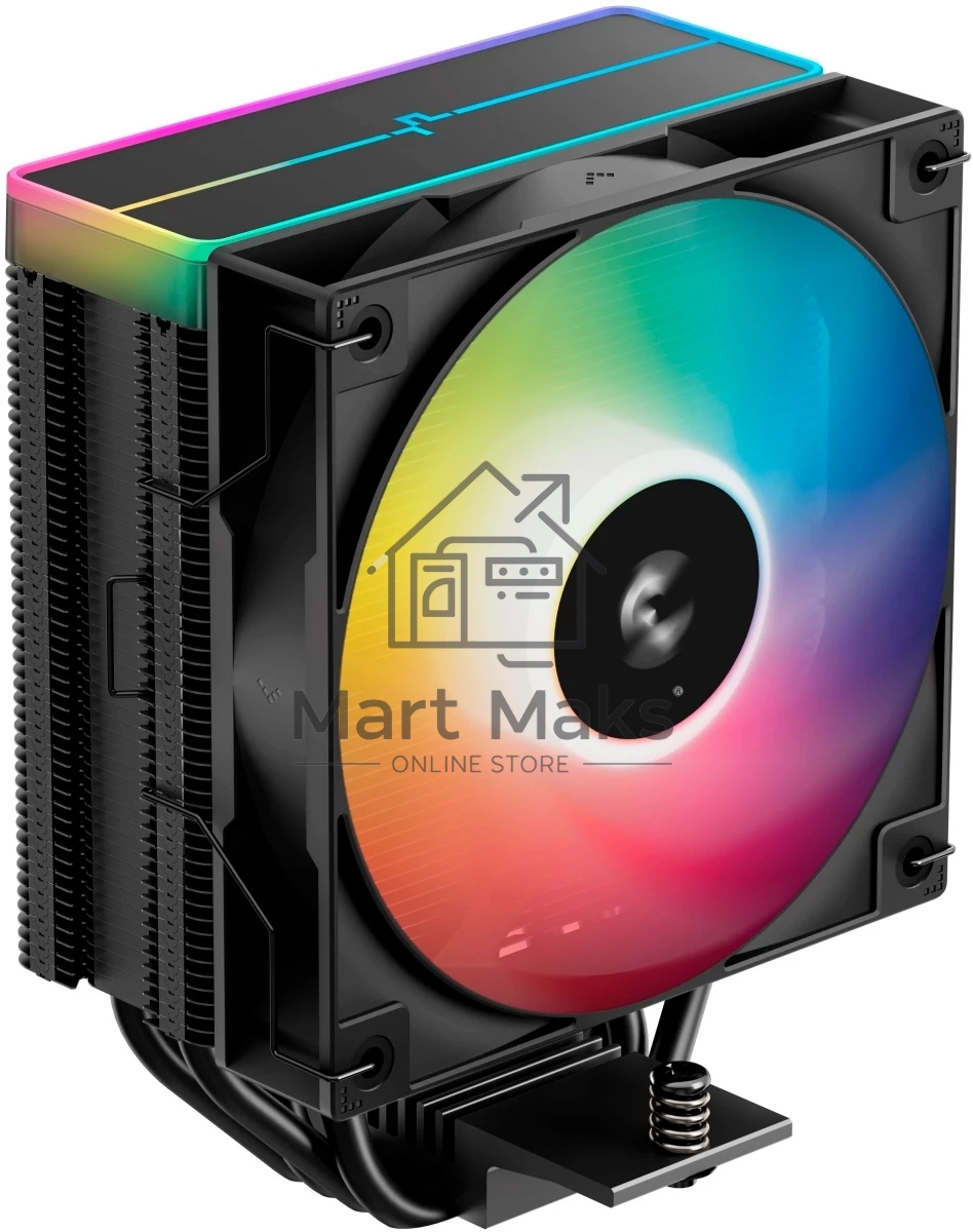 Кулер для процессора DEEPCOOL AG400 BK ARGB V2 черный 120мм алюминий+медь 2100rpm 31.6db 4-pin 220W 154мм