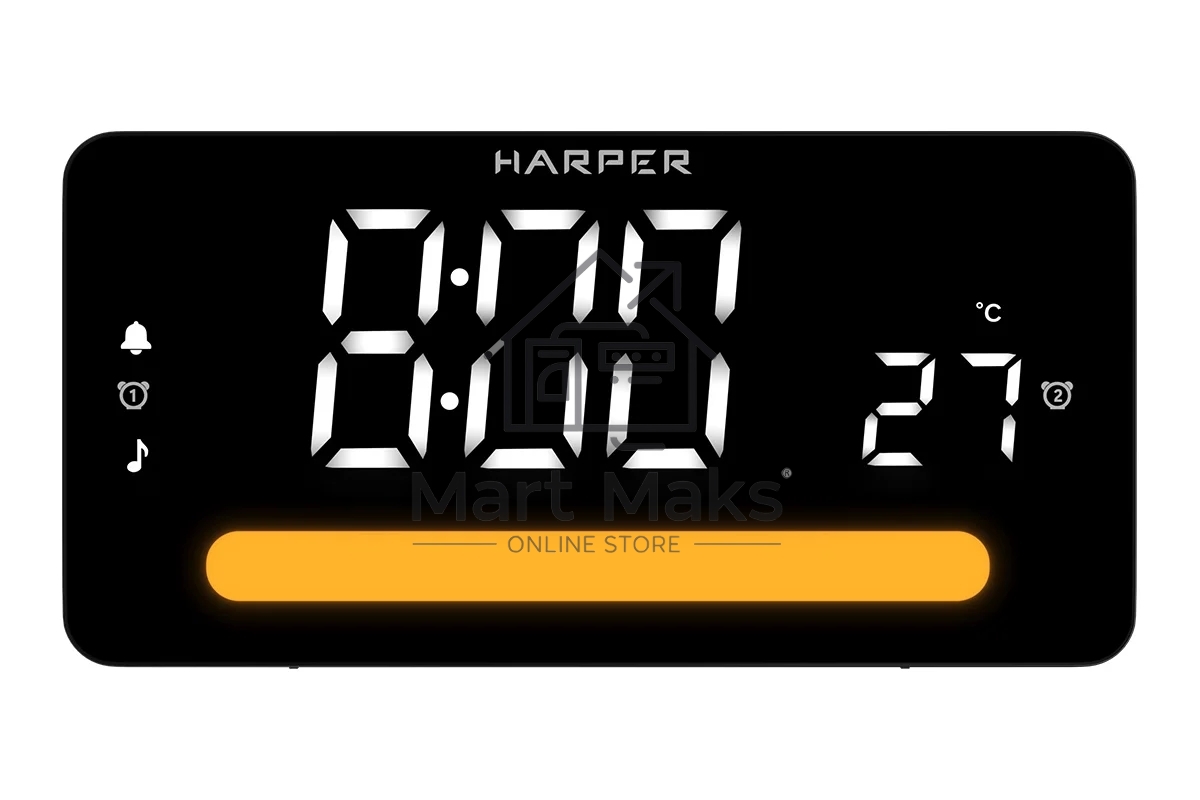 Радиобудильник Harper HCLK-5030 black - белый led