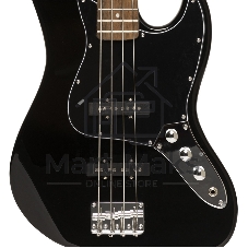 Бас-гитара STAGG SBJ-30 BLK 4-х струнная форма Jazz Bass, корпус павловния, гриф клен, накладка грифа палисандр, 20 ладов, мензура 867 мм, колки никелированные, бридж JB Classic, звукосниматели 2xJB, регуляторы 2x громкости, 1x тона, цвет черный