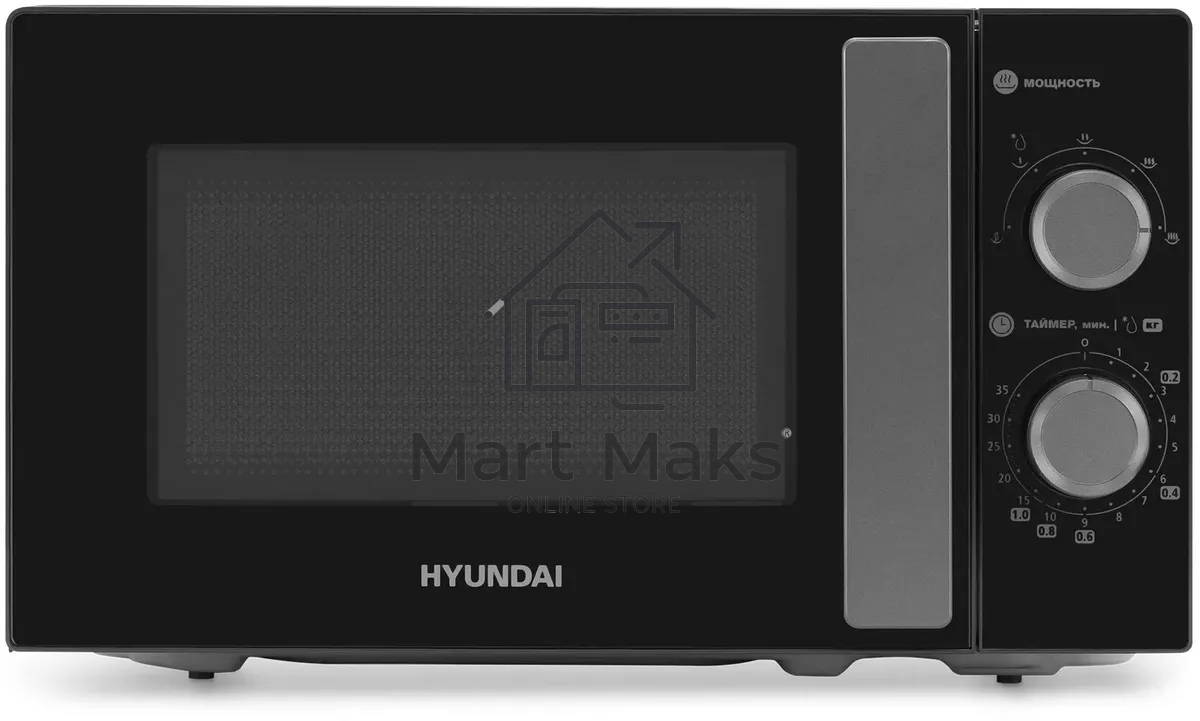 Микроволновая печь Hyundai HYM-M2091 черный, 20 л, 700 Вт, переключатели - поворотный механизм