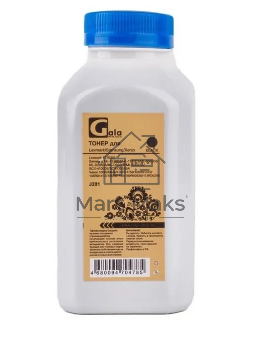 Тонер для принтеров GalaPrint Xerox P8e/P8ex/Phaser3100/3110/3117/3125/3210/3310/3300/Lexmark E310/Samsung ML-1210/1440/1610/1710/3050/3470/2850/2851/SCX-4100/5330/5530 750гр (J201) PET Фас РФ