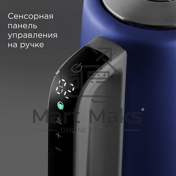 Чайник электрический Redmond KM238 1.7л. 2200 Вт синий, нержавеющая сталь/стекло/пластик