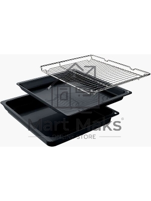 Духовой шкаф электрический Bosch HJA737BR0 Serie 4, 60 см, 76 л,нержавеющая сталь, Auto Pilot 10, 3D Hotair,класс энергоэффективности А, 7 режимов, LCD-дисплей, галогенное освещение, самоочистка EcoClean,проволочные направляющие