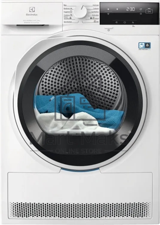 Сушильная машина Electrolux EW8D384HE белый, 8 кг, сушка - конденсационная (тепловой насос), программ - 12, 59.6 x 85 x 63.8 см (пан.англ.)