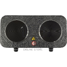Плита настольная электрическая Homestar HS-1104 серый, 2 кВт, ТЭН, конфорки - 2, эмаль, поворотные переключатели
