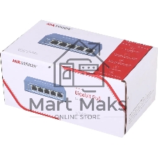 Коммутатор Hikvision DS-3E0505P-E, 4×1 Гбит/с PoE+ + 1×1 Гбит/с, неуправляемый
