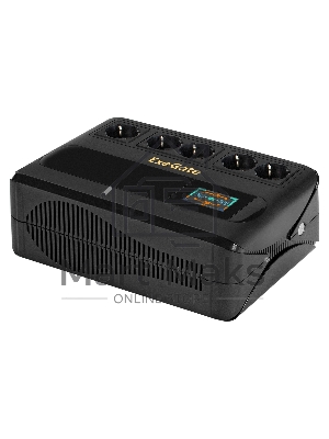 Источник бесперебойного питания ExeGate NEO Smart BU-800.LCD.AVR.5SH 800VA/480W, цветной LCD-дисплей, AVR, 5*Schuko, черный
