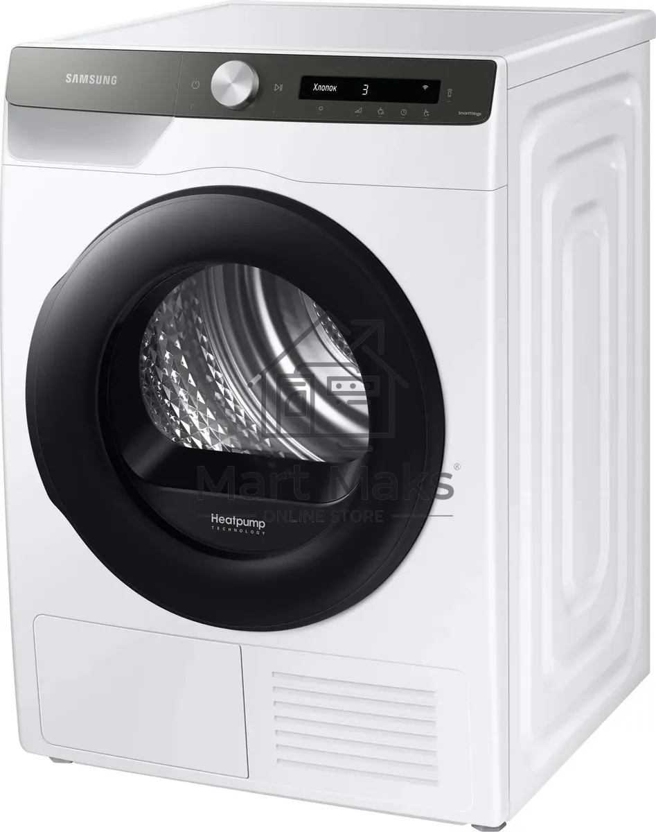 Сушильная машина Samsung DV90T5240AT/LP белый, 9 кг, сушка - тепловой насос, программ - 14, 60 x 85 x 65 см