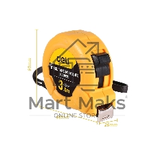 Рулетка Deli DL9003B 3мx16мм Метрическая. Корпус ударопрочный.