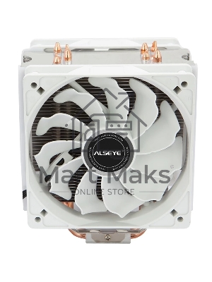 Кулер для процессора Alseye S120D-W белый, 120 мм, алюминий/медь, 1700 об/мин, 38.8 дБ, 4 pin, 135 Вт, 153 мм