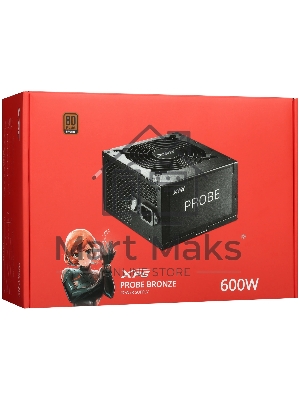 Блок питания ADATA XPG PROBE600B-BKCEU, 600Вт, 80 PLUS Bronze, 120мм, черный