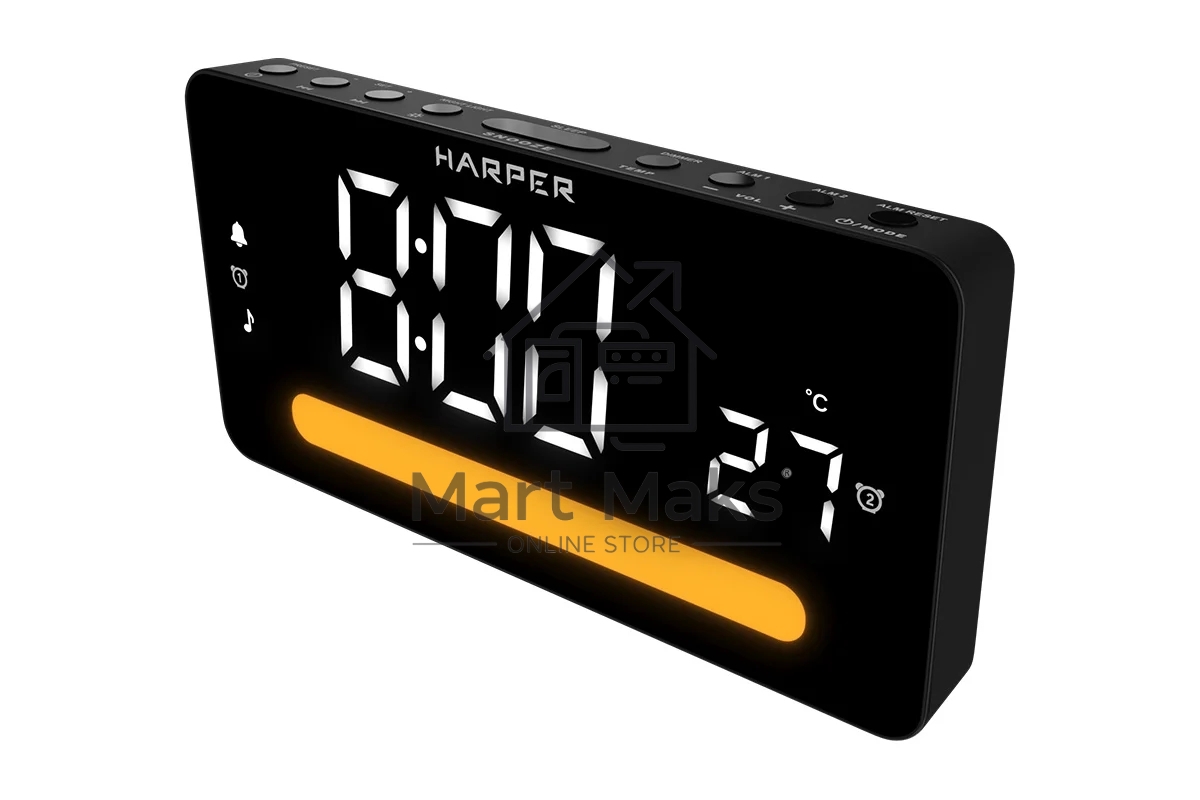 Радиобудильник Harper HCLK-5030 black - белый led