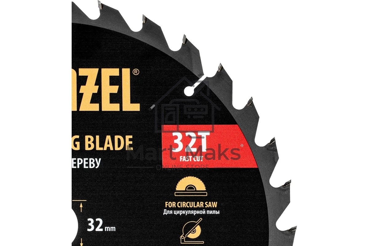 Пильный диск по дереву Denzel ф305 х 32 мм, 32 зубьев 733677