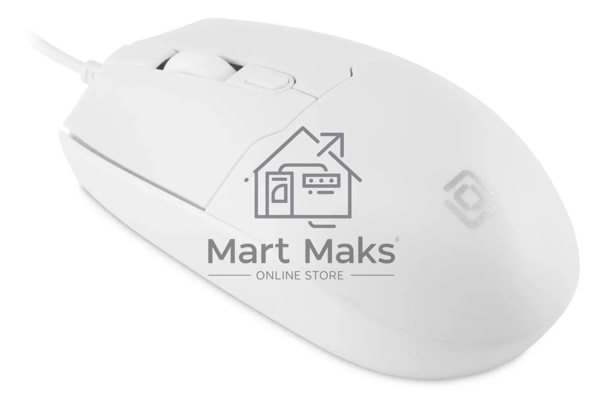 Мышь проводная Oklick 147M белый, 2000 dpi, USB, кнопки - 4