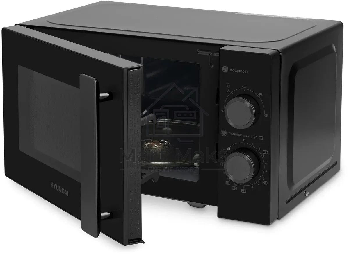 Микроволновая печь Hyundai HYM-M2091 черный, 20 л, 700 Вт, переключатели - поворотный механизм