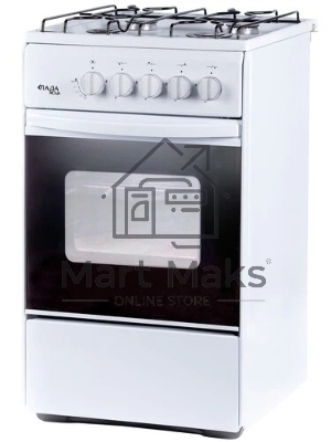 Плита газовая Лада Nova RG 24040 W белый, конфорок 4 газовых, духовка 50 л, 50 см x 85 см x 60 см