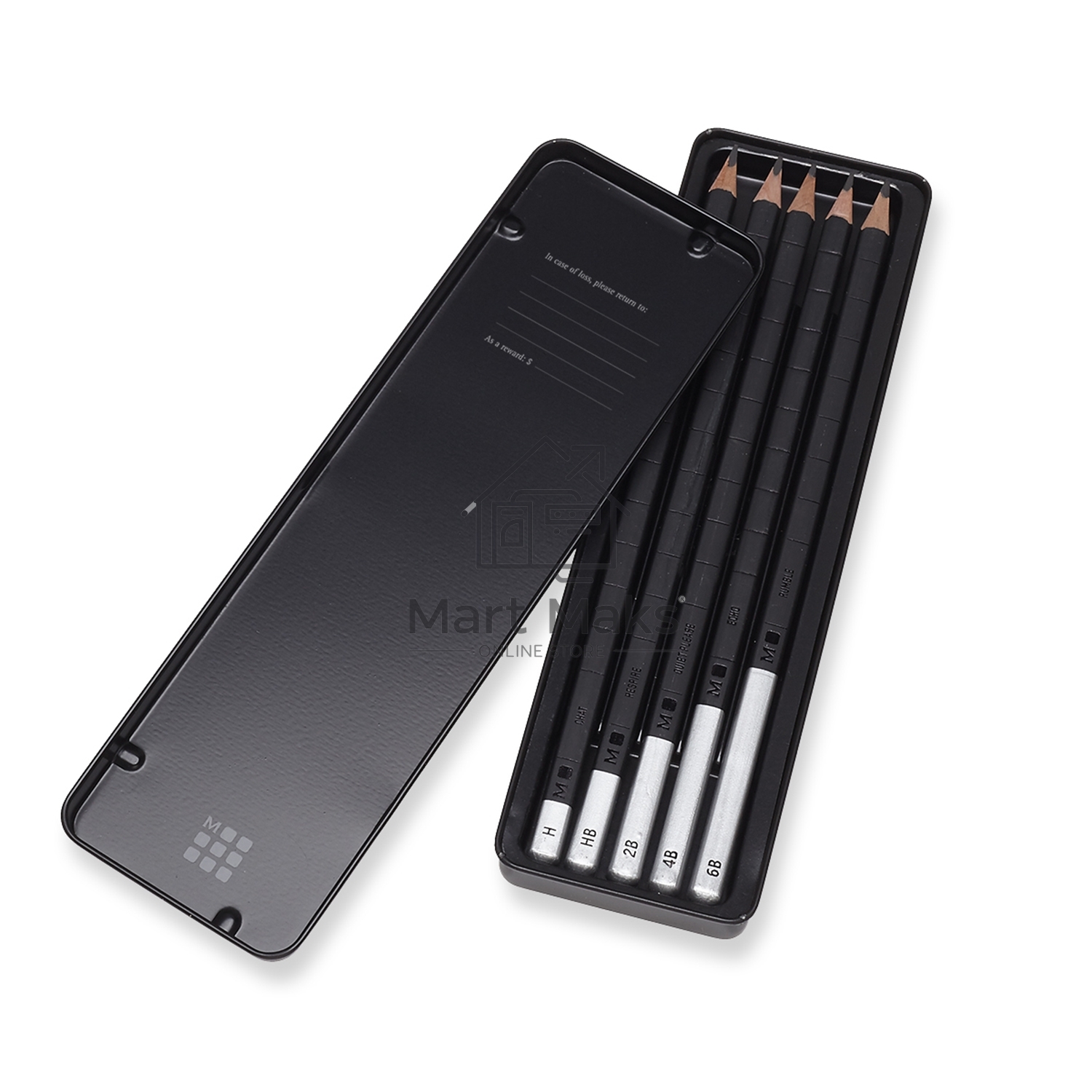 Набор карандашей чернографитных Moleskine DRAWING SET EW7P05GPHA мет.кор. 5 кар.H/HB/2B/4B/6B