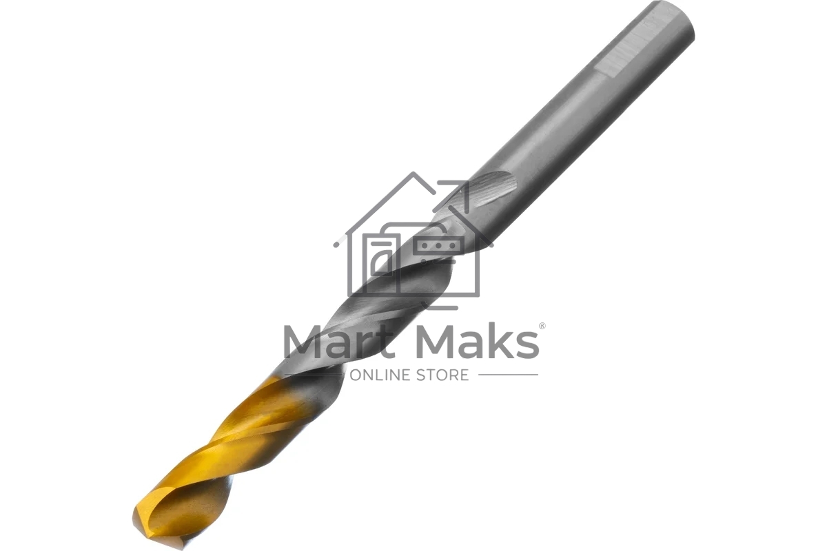 Сверло спиральное по металлу Denzel 10 x 133 мм, Р6М5, Golden Tip