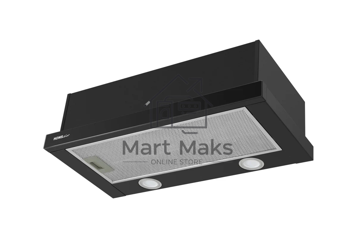 Вытяжка телескопическая HOMSair Flat 60 Glass черный, 60 см, 520 куб. м/ч, 45 дБ