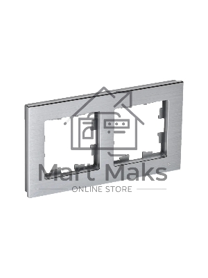 Рамка 2-местная IEK BRITE РУ-2-1-БрА металл алюминий