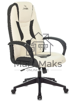 Кресло игровое Бюрократ Zombie 8 белый/черный, искусственная кожа, крестовина пластик