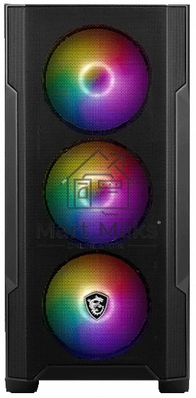 Компьютерный корпус MSI MAG FORGE M100R 1xUSB 3.0, 2xUSB 2.0, 4x120мм ARGB Fan, ARGB Control Board, Tempered Glass Window, Brown Box (932220)