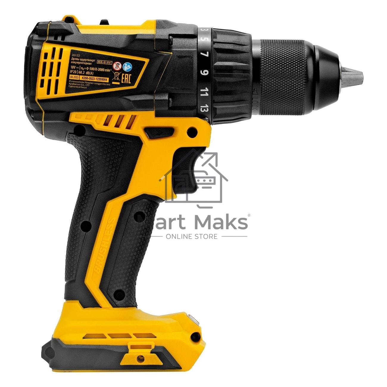 Дрель-шуруповерт аккумуляторная Denzel BLDL-IB-18-0, 18В, Без АКБ и ЗУ