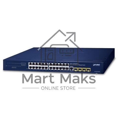 Коммутатор PLANET GS-4210-24T4S, 24×1 Гбит/с + 4×1 Гбит/с SFP, управляемый