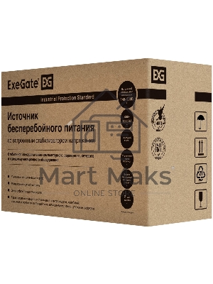 Источник бесперебойного питания ExeGate Power Back BNB-450.LED.AVR.4C13 450VA/240W, LED, AVR, 4*C13, металлический корпус, черный