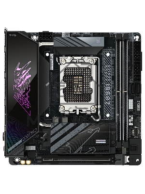 Материнская плата Gigabyte Z890I AORUS ULTRA, LGA 1851, Intel Z890, 2xDDR5, 2xSATA, 2xM.2, 1xPCIe 5.0 x16, 1xDP, 1xHDMI, 1xUSB-C, 1x Thunderbolt 4, 1x 2.5Gb LAN, 2xUSB-A 3.2 Gen 1, 3xUSB-A 3.2 Gen 2, 2x3.5 мм, TOSLINK, 7.1, 1xUSB4, Mini-ITX