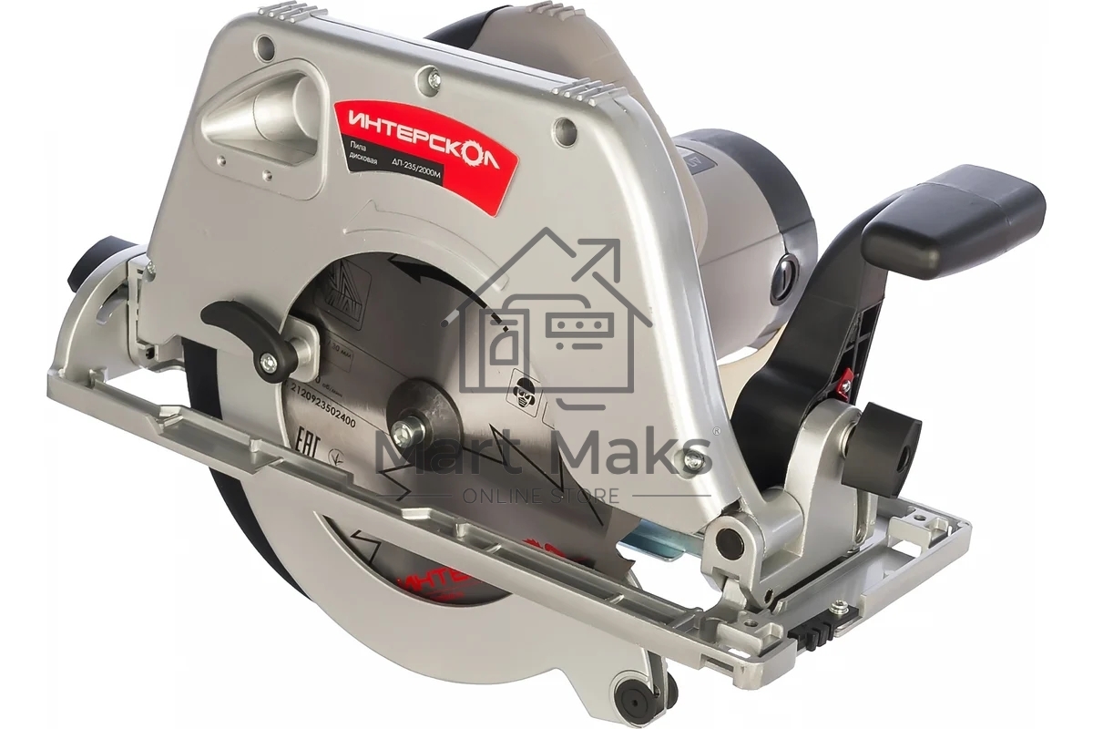 Пила циркулярная ИНТЕРСКОЛ ДП-235/2000M (14.1.1.21) 2000Вт 4200об/мин круг 235x30мм гл.85мм