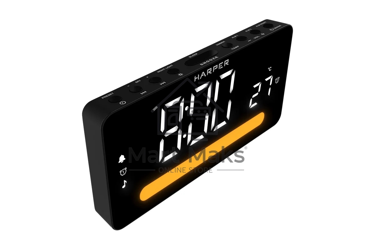 Радиобудильник Harper HCLK-5030 black - белый led