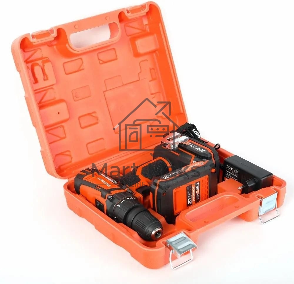 Дрель-шуруповерт аккумуляторная Patriot BR 203UES, Аккумуляторная, 20В, 2 АКБ, Кейс