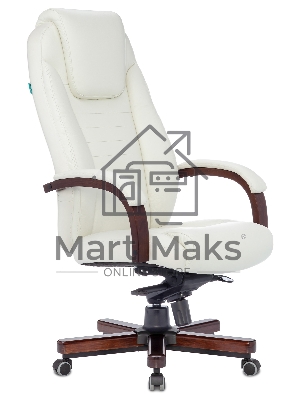 Кресло руководителя Бюрократ T-9923WALNUT/IVORY слоновая кость кожа крестовина дерево