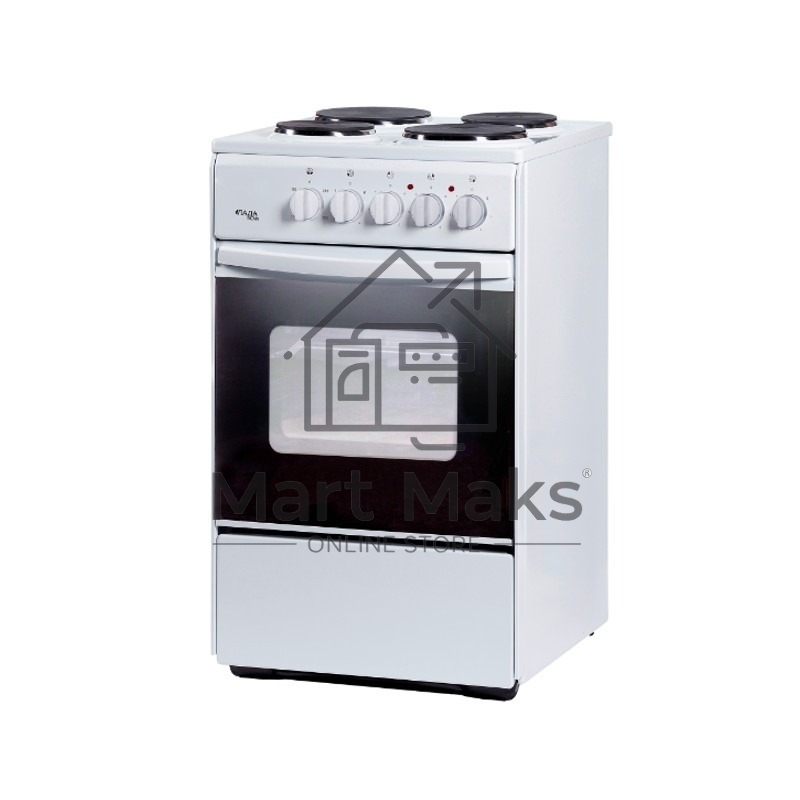 Плита электрическая Лада Nova AE 14027 W белый, конфорок 4 электрических, духовка 50 л, 50 см x 85 см x 60 см