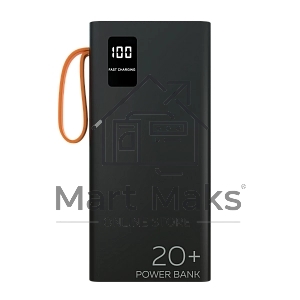Мобильный аккумулятор More choice (4620202550569) PB22-20 с кабелем 2USB 2.1A - 20000mAh черный