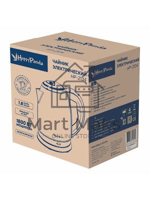 Чайник электрический Happy Panda HP-2134 1.8 л, нерж д