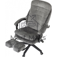 Кресло руководителя Бюрократ T-9950MSG-F Fabric серый Light-19, крестов. пластик, подст. для ног