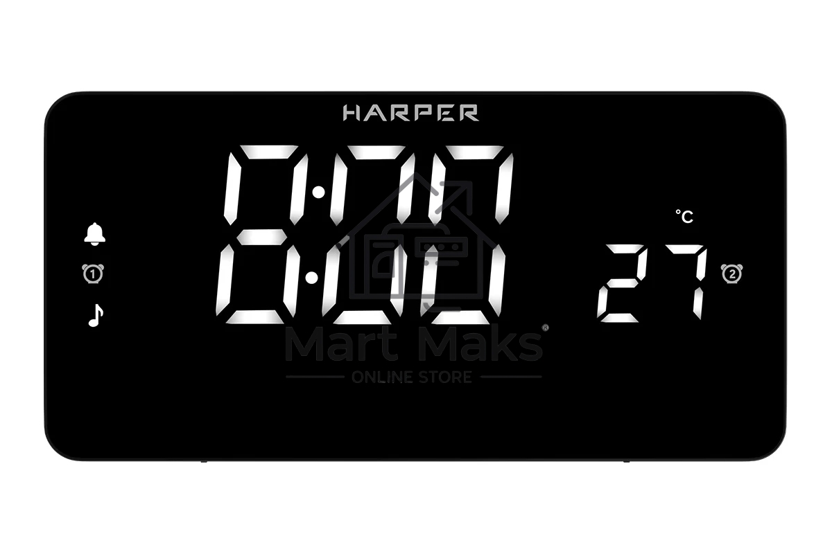 Радиобудильник Harper HCLK-5030 black - белый led