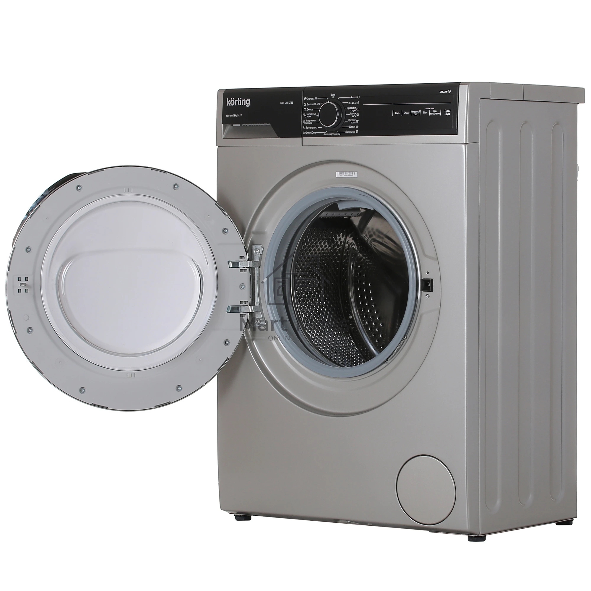 Стиральная машина Korting KWM 53LS1278 S серебристый, загрузка фронтальная 6кг, 1200 об/мин., класс: A+++