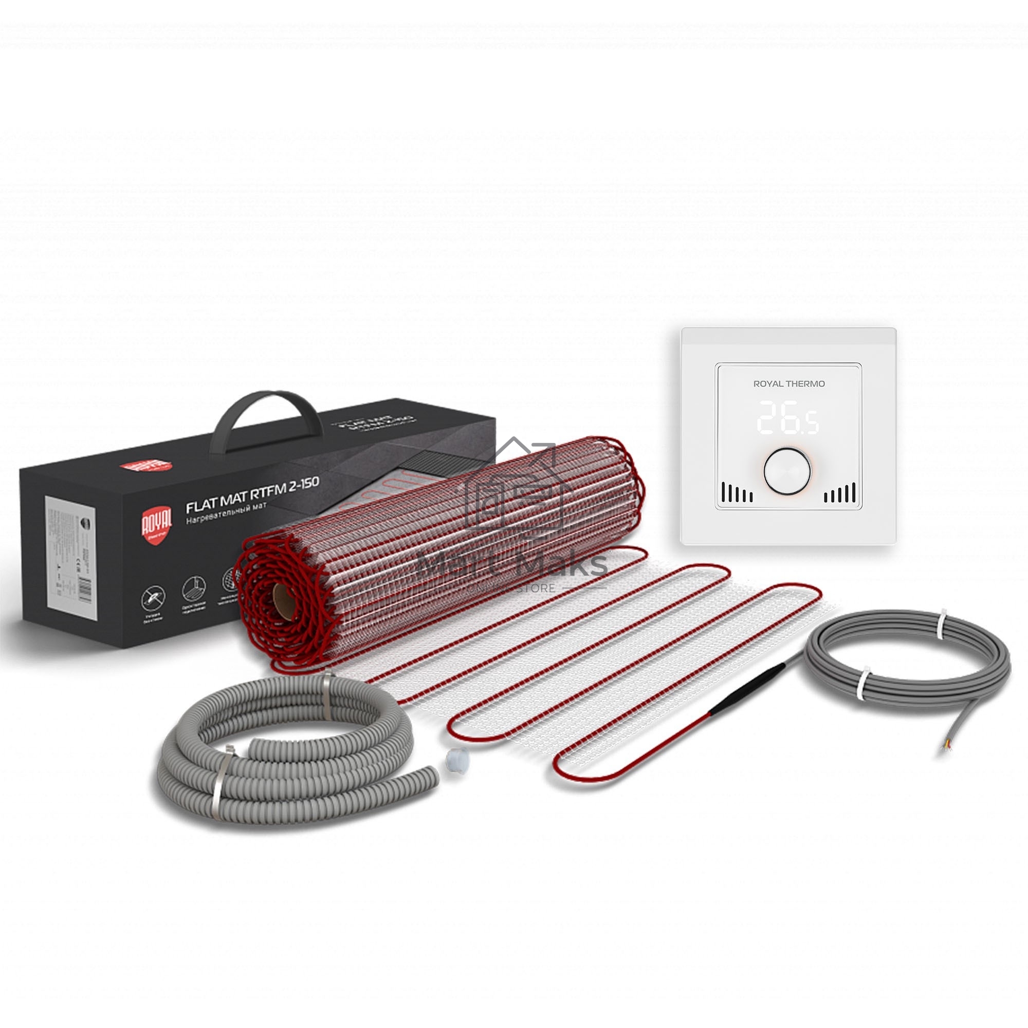 Мат нагревательный Royal Thermo Flat Mat RTFM 2-150-6 (комплект с терморегулятором RTI-16)