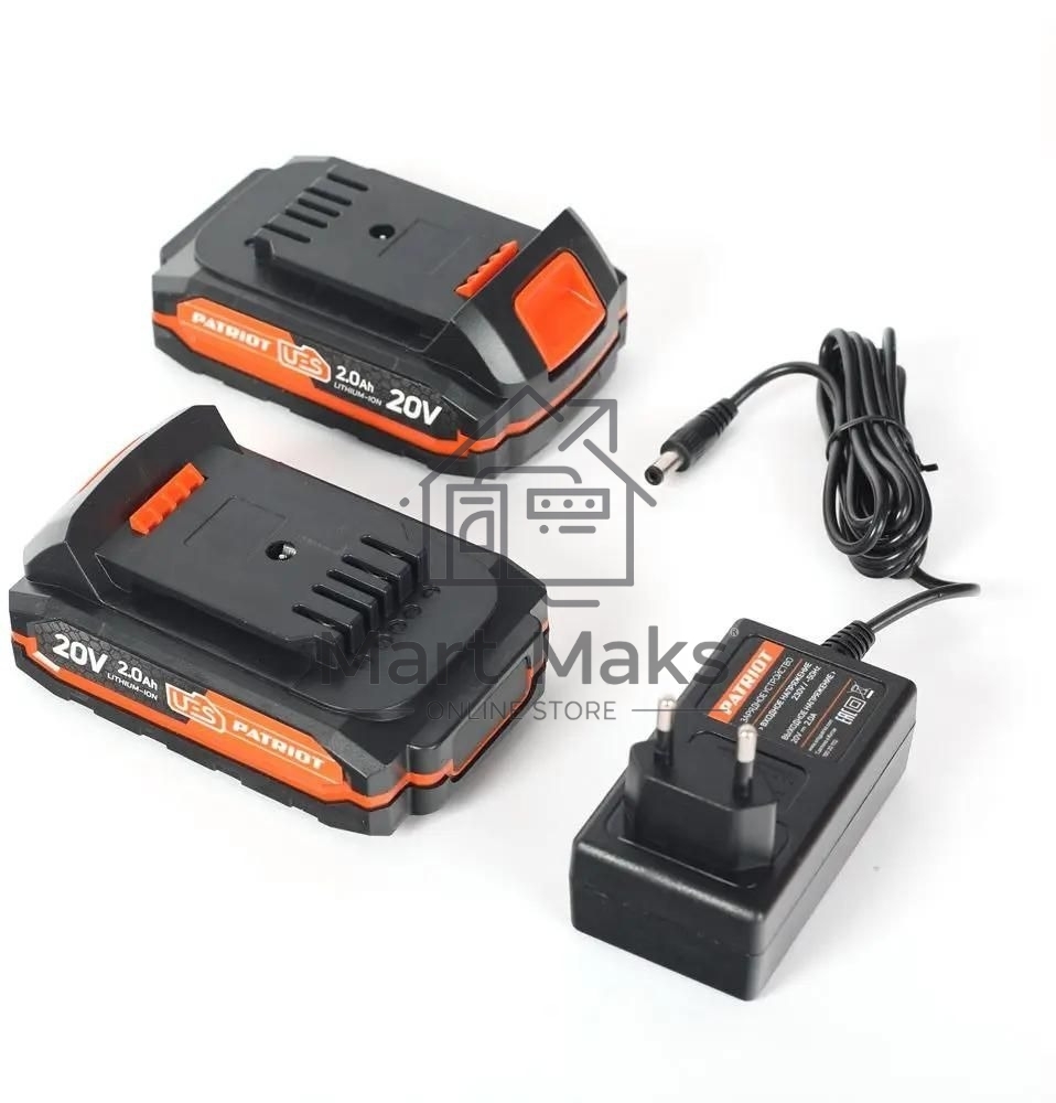 Дрель-шуруповерт аккумуляторная Patriot BR 203UES, Аккумуляторная, 20В, 2 АКБ, Кейс