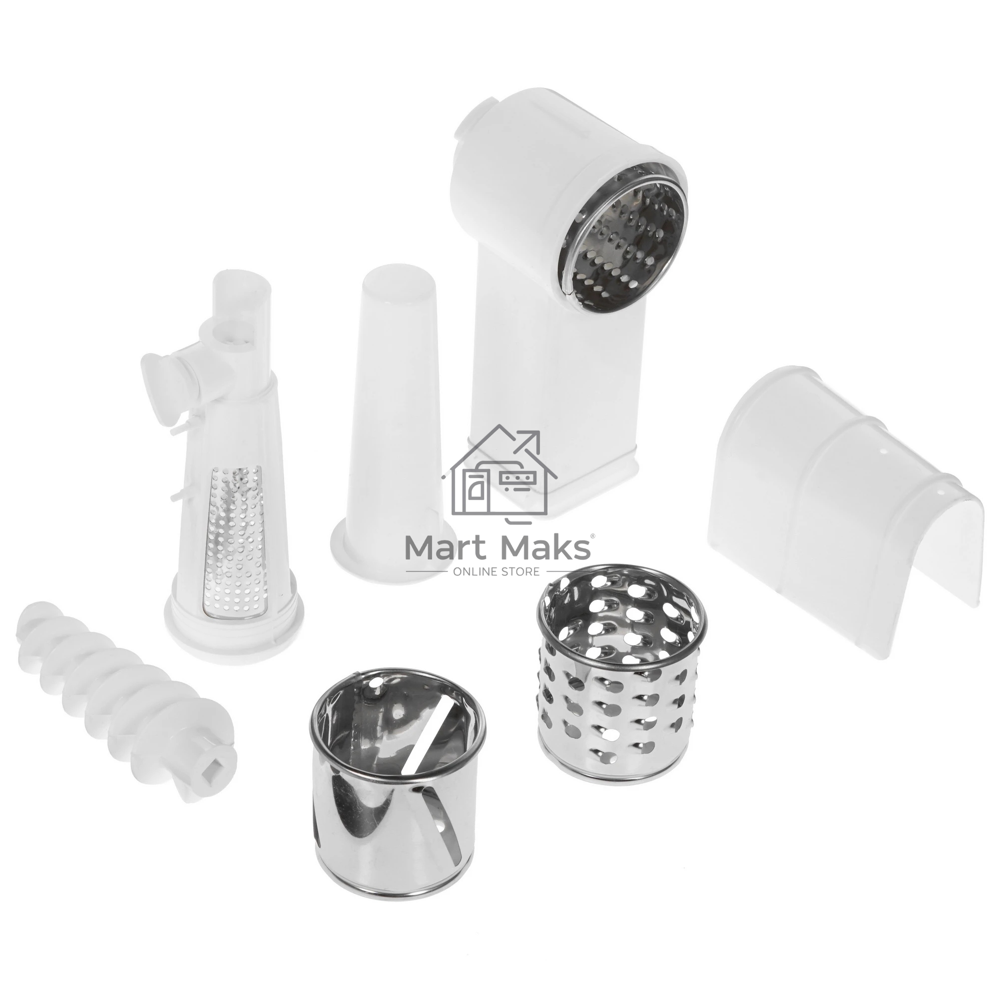 Мясорубка электрическая Ротор Экстра-Р ЭМШ 35/250-3 белый, 1500 Вт, 0.6 кг/мин, реверс, насадки - 4