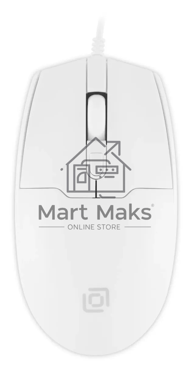 Мышь проводная Oklick 147M белый, 2000 dpi, USB, кнопки - 4